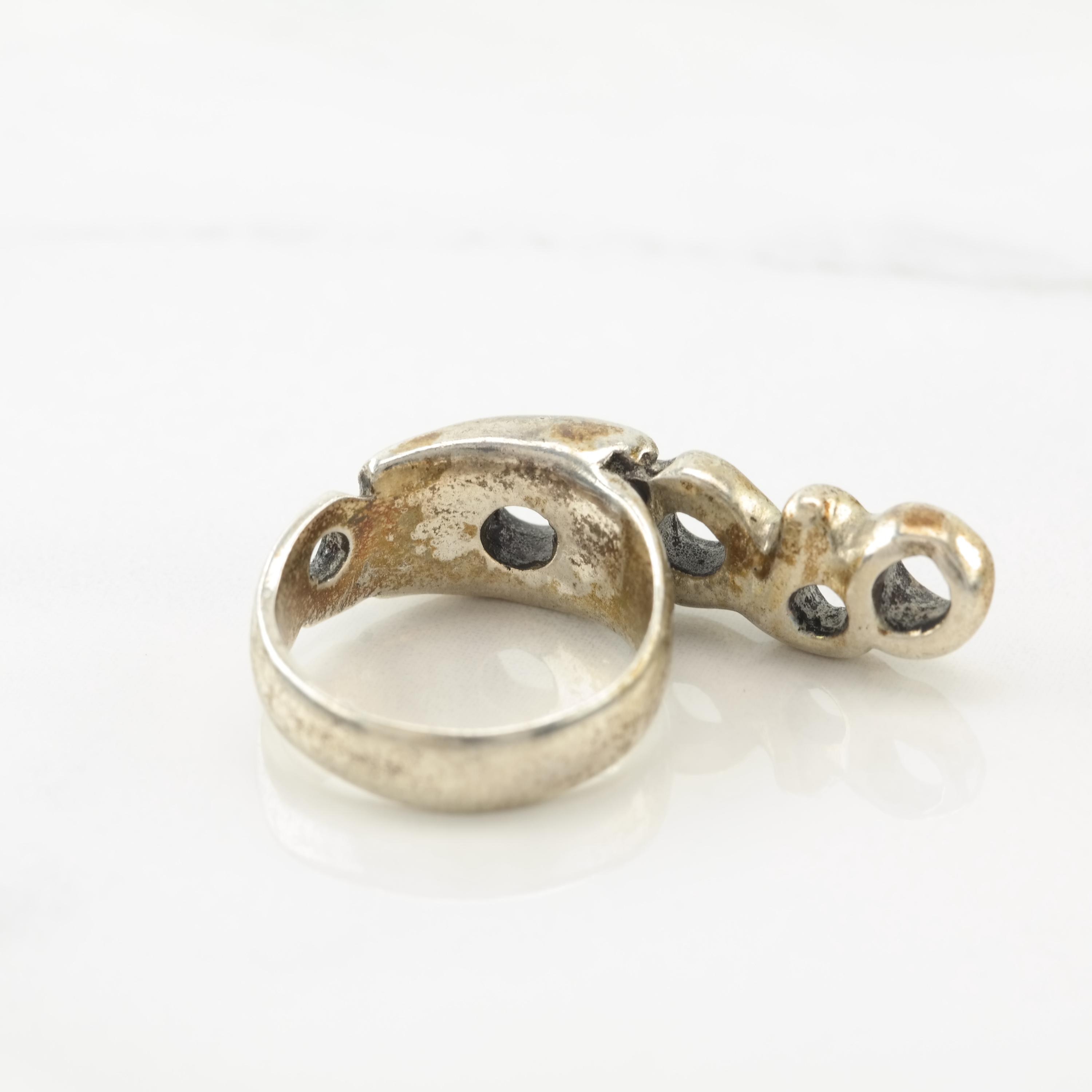 Bague En Argent Taille 56 - Occasion - À Vérifier Selon Photos