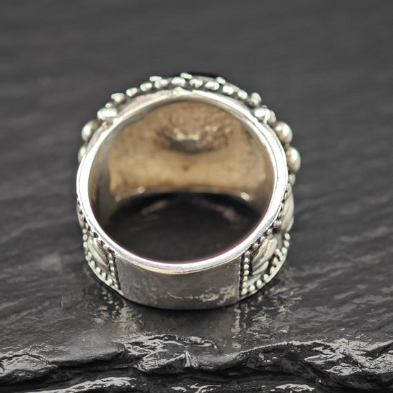 Oval Onyx Ring: Sterling Silver Statement Jewelry… - image 6