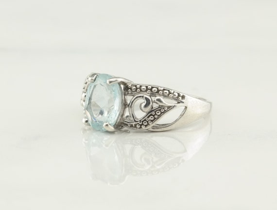 Vintage Sterling Natural Topaz Silver Ring - image 1