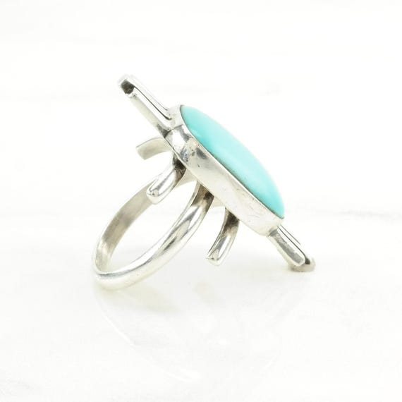 DTR Statement Silver Ring: Blue Turquoise Imitati… - image 8