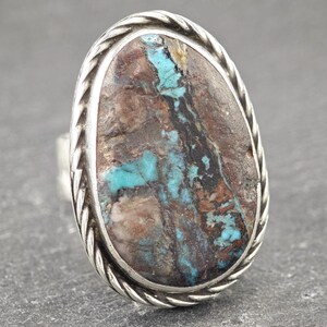Vintage Southwest Turquoise Ring Sterling Silver