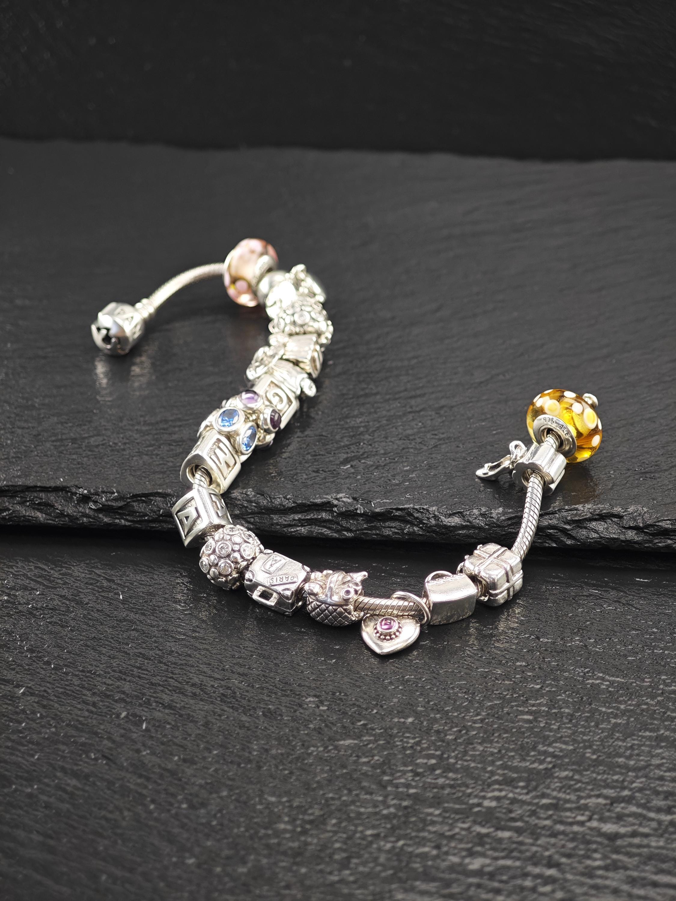 ヴィンテージ 19 パンドラ チャームブレスレット スターリングシルバー