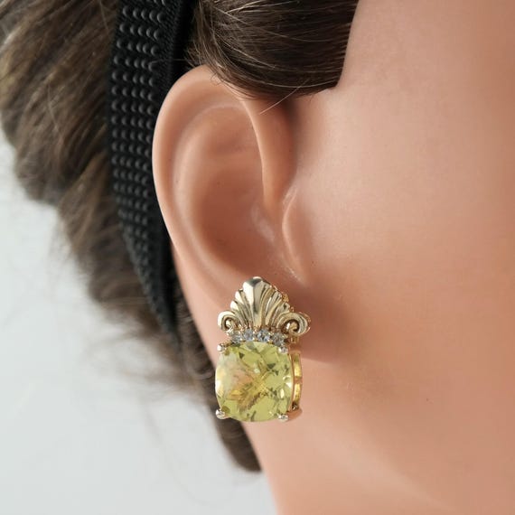 Sevan Sterling Silver Lemon Quartz, Topaz Earring… - image 4