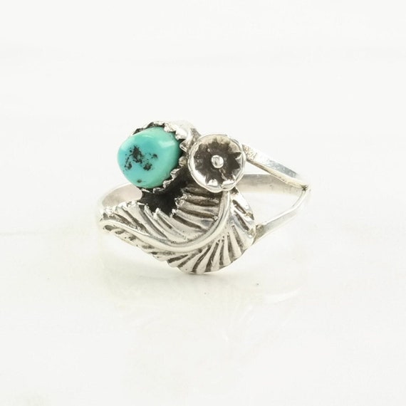 Vintage Native American Sterling Silver Ring, Tur… - image 1