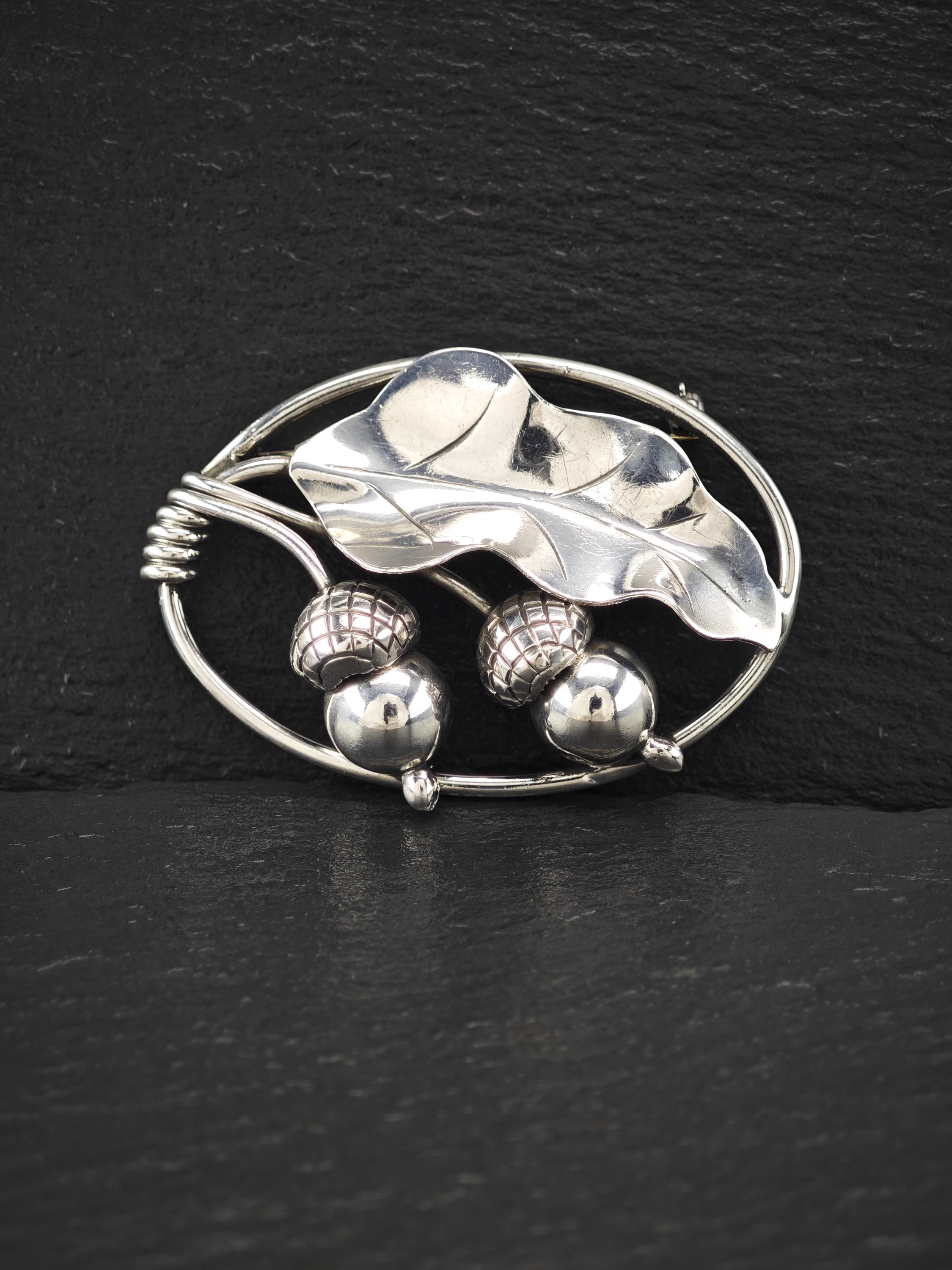 ジョージジェンセン　ACORNピンブローチ Georg Jensen 105, Acorn Brooch Sterling Silver - Etsy Israel