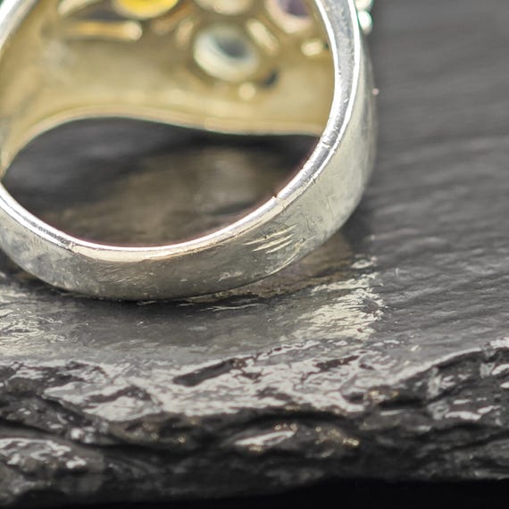 Gemstone Ring: Sterling Silver with Multicolor St… - image 6