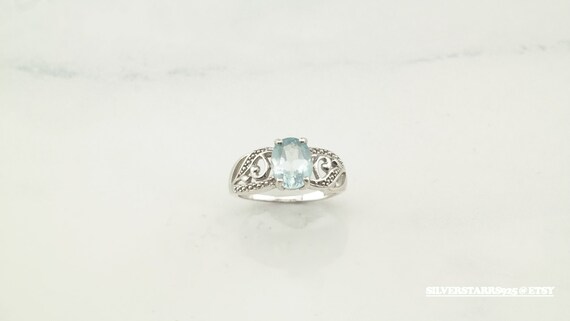 Vintage Sterling Natural Topaz Silver Ring - image 5