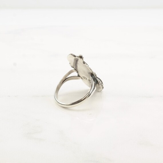 Native American Turquoise Ring - Silver Leaf Desi… - image 10
