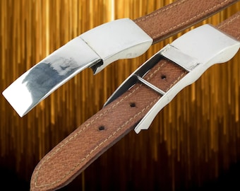 Anderson Parkett Navajo Sterling Silver Buckle Belt, Windmill
