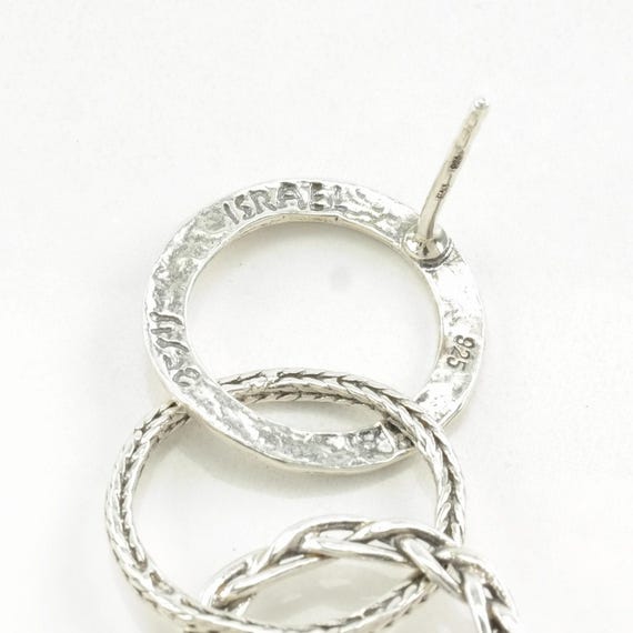 Sterling Silver Earrings, Interlocking Hoops (Isr… - image 4
