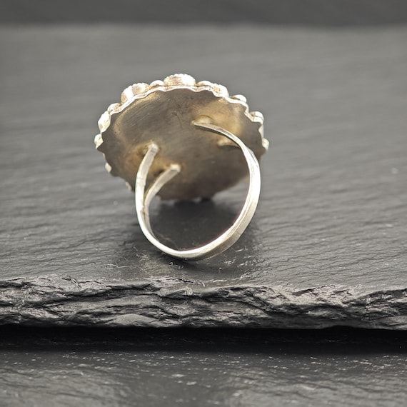 Green Turquoise Cluster Ring Native American Ster… - image 7