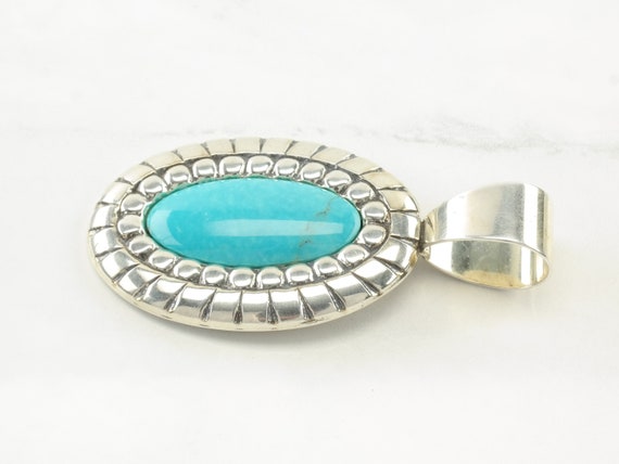 Vintage Turquoise Sterling Silver Pendant by Caro… - image 7