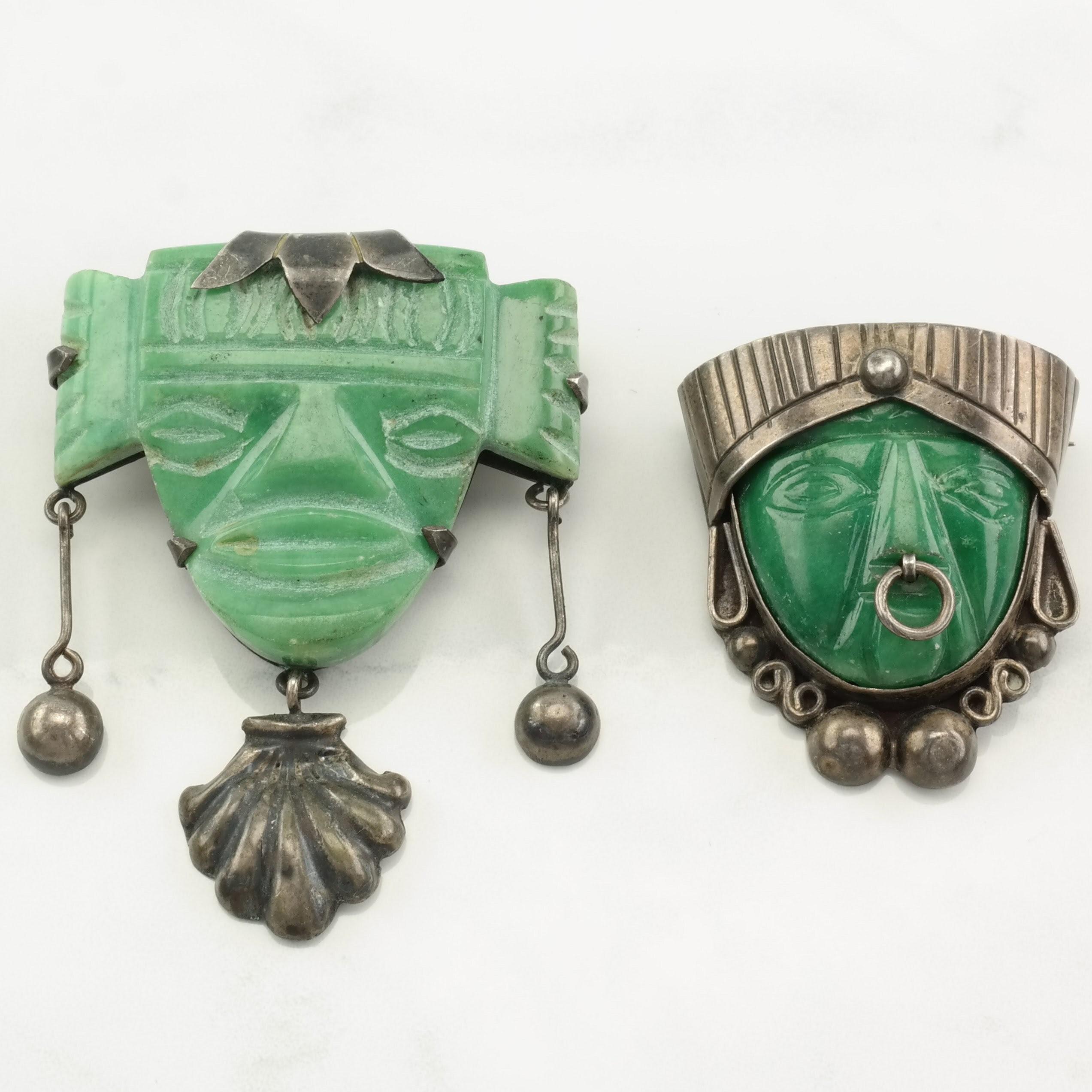 Aztec jade brooch - Etsy 日本