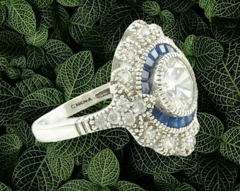 Anello In Argento 925 Massiccio Con Zaffiro Bianco (Sintetico) – Taglia 8, Donna