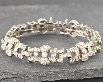 Art Deco Paste Bracelet Sterling Silver