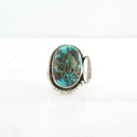 Vintage Hopi Sterling Silver Ring, Turquoise Feat… - image 4