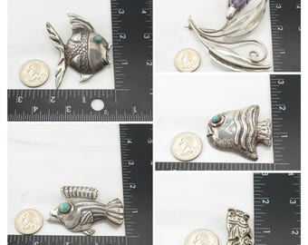 チョイス タスコ プレイーグル スターリングシルバー ブローチ 魚