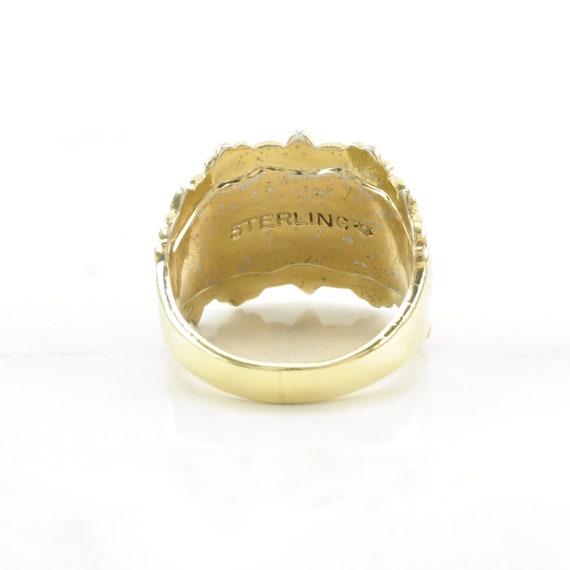 Vintage Sterling Silver Ring Enamel Floral, Rose … - image 7