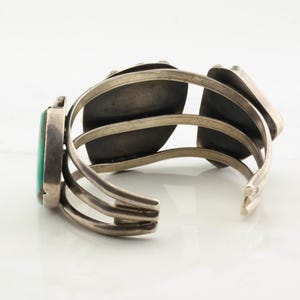 Bracciale rigido in argento con pegno antico dei nativi americani, turchese Kings Manassa, 6 1/2" immagine 9