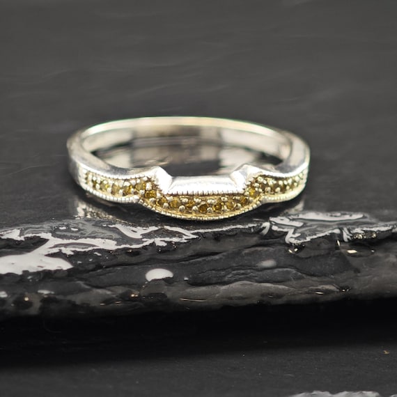 Stackable Yellow Diamond Ring Sterling Silver Sz … - image 6