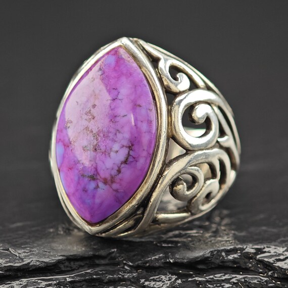 Purple Mojave Statement Ring - Sterling Silver Si… - image 3