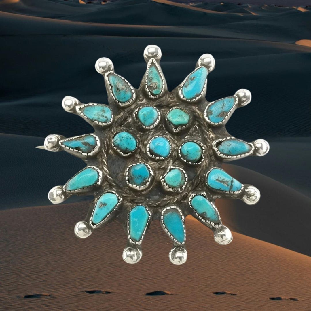   ヴィンテージブローチ スターリングシルバー ヴィンテージ ネイティブアメリカン スターリングシルバー ブローチ