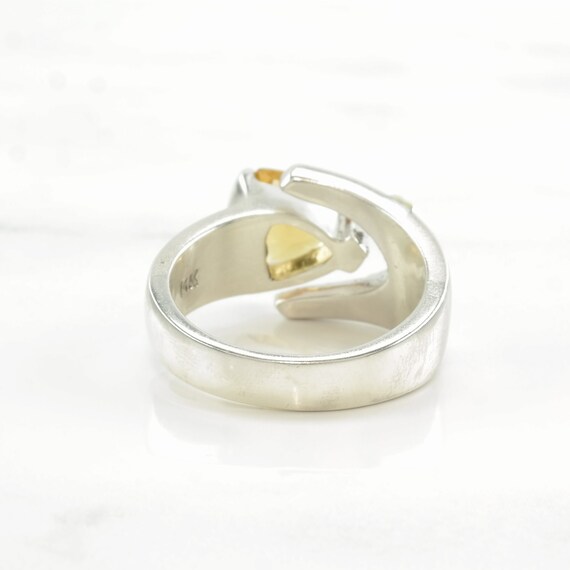 Vintage Sterling Silver Ring Citrine 14K Gold Acc… - image 7