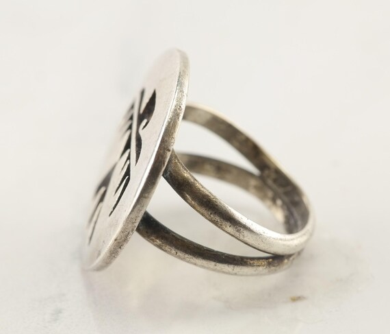 Native American Silver Ring Overlay Eagle Sterlin… - image 9