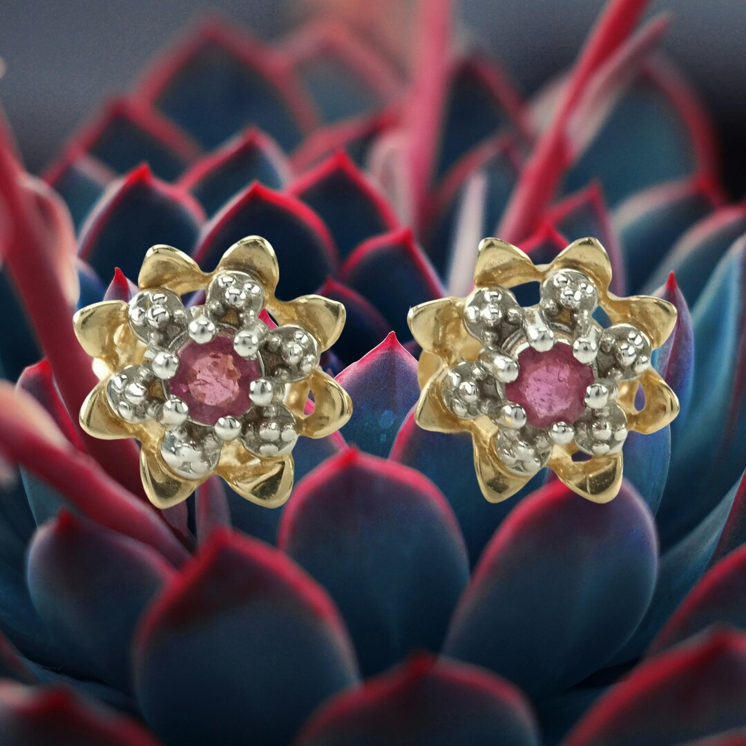 April Gaston Earrings Pink Ruby