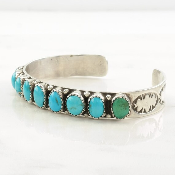 Very Unique Domed Turquoise Sterling Silver Southwest Bracelet Very Unique Domed Turquoise Sterling Silver Southwest Bracelet