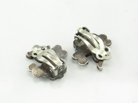 Zuni  Sterling Silver Thunderbird Earrings Clip on - image 3