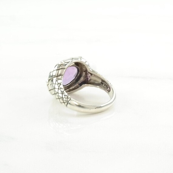 Sterling Silver Ring Created Amethyst Purple Size… - image 6