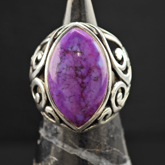 Purple Mojave Statement Ring - Sterling Silver Si… - image 9
