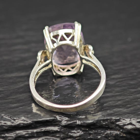 Amethyst Statement Ring: Large Square Cut - Sterl… - image 7