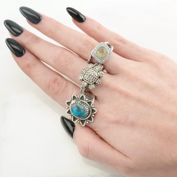 Darrell Cadman Silver Ring High Grade, Turquoise … - image 2
