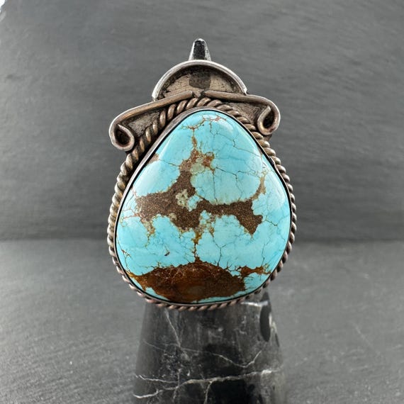 Large Number Eight Turquoise Ring - Native Americ… - image 4