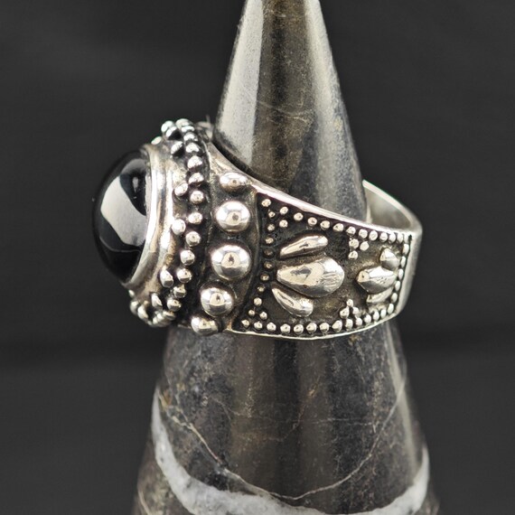 Oval Onyx Ring: Sterling Silver Statement Jewelry… - image 10