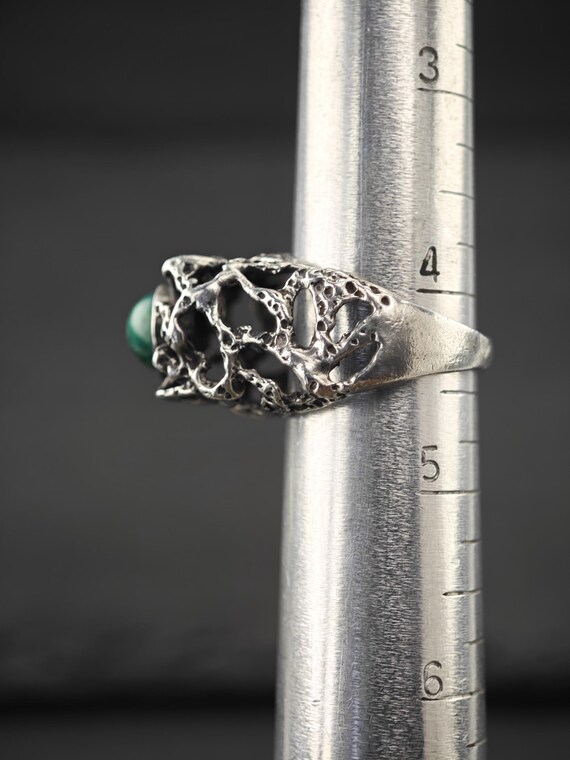 Chrysocolla Statement Ring: Brutalist Design - St… - image 6