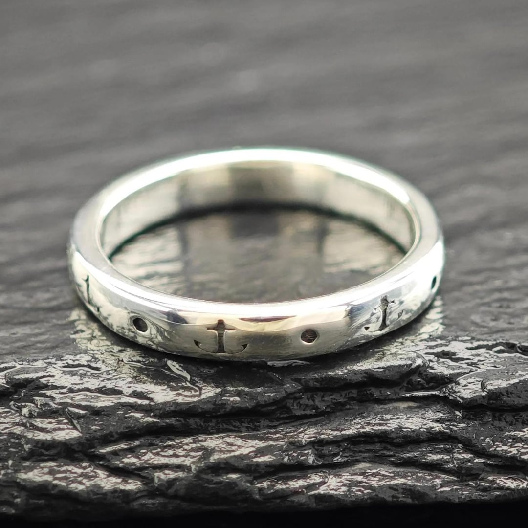 Retired James Avery Anchor 3mm Band Sterling Silver Sz 5 - Etsy