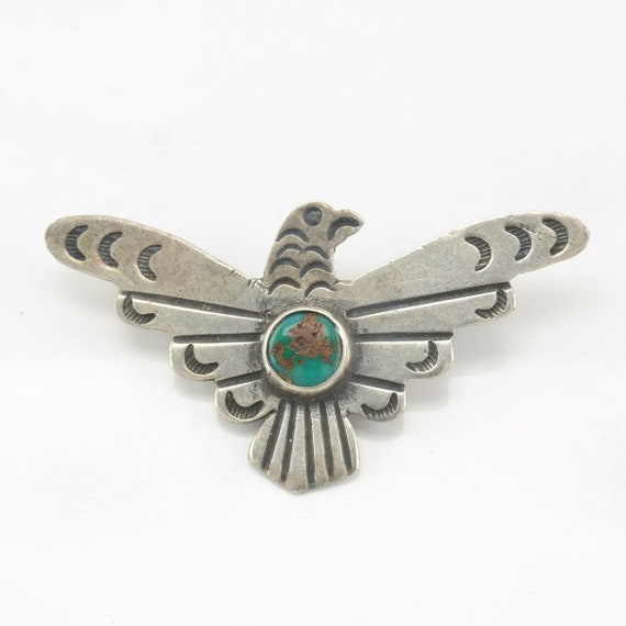 Native American Sterling Silver Brooch Eagle, Bir… - image 2