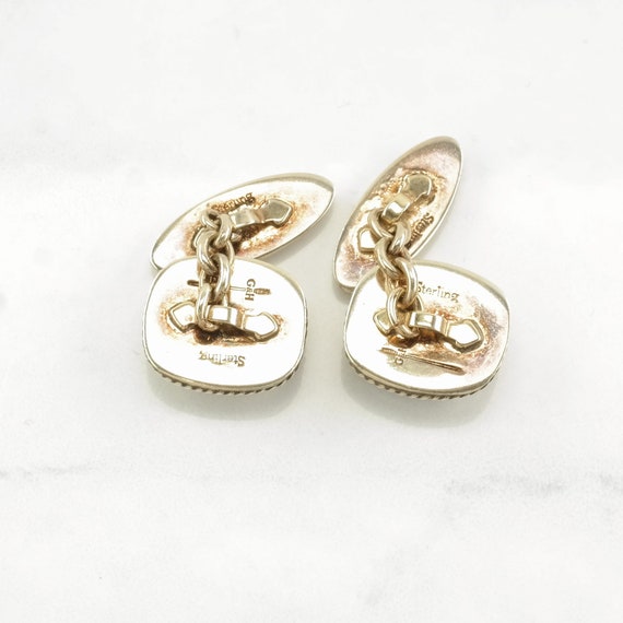 Vintage MOP Gold Gilded Sterling Silver Cufflinks - image 2