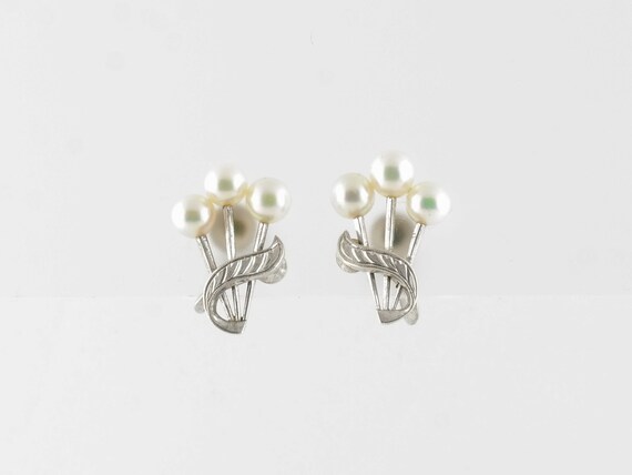 Mikimoto Sterling Silver White Pearl Screw-Back E… - image 3