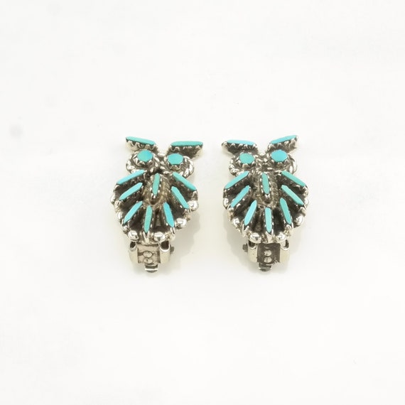 Vintage Sterling Silver Clip on Earrings Native A… - image 5