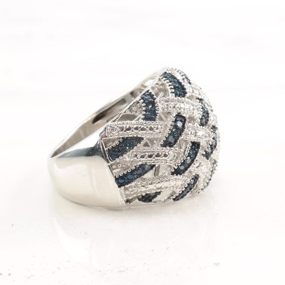 Vintage Silver Ring Diamond Size 7 1/4 - image 5