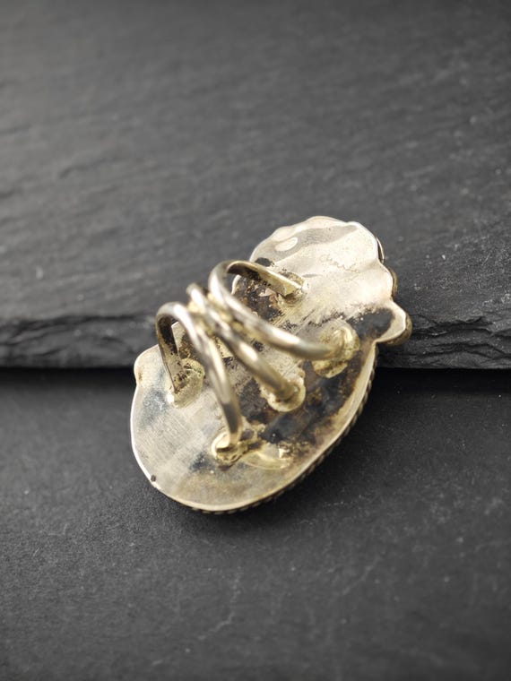 Native American Large Turquoise Ring - Sterling S… - image 5