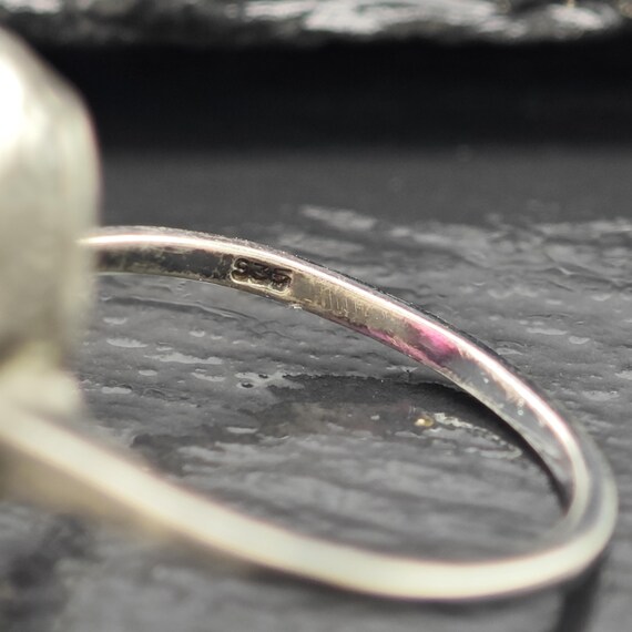 Art Deco Style Lab Ruby Ring Sterling Silver Sz 7 - image 8