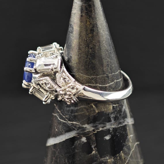 Sapphire Statement Ring: Sterling Silver Size 6 - image 10