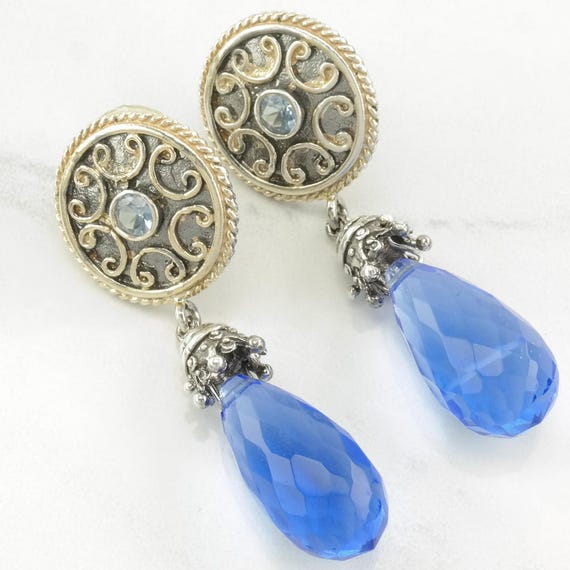 Sevan Blue Topaz Drop Earrings - Sterling Silver … - image 9