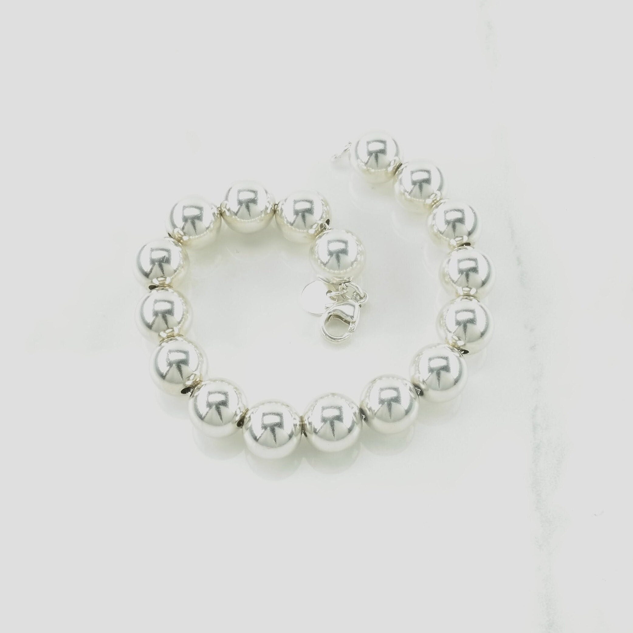Tiffany Hardwear Ball Bracelet in Silver, 10 mm, Size: 7 in.