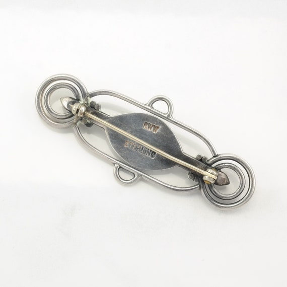 Vintage Abstract Sterling Silver Brooch - image 4